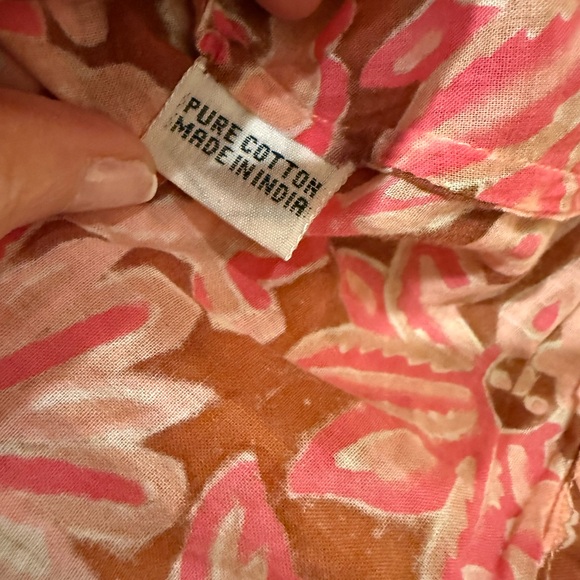 Kerry Cassill Brown and  Pink Floral V-Neck Long Sleeve Top size size 2 (medium) - Picture 4 of 4